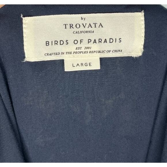 TROVATA Birds of Paradis Sz L Large Lucia Navy Floral Strappy Dress Sundress NWT - Picture 3 of 11